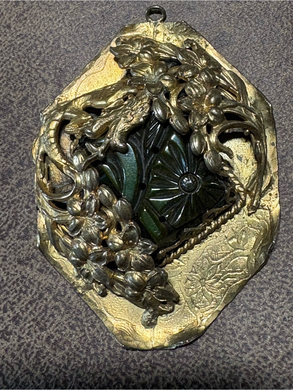 Art Deco Pendant or Magnificent Floral Art For Framing & Gorgeous Cut Glass